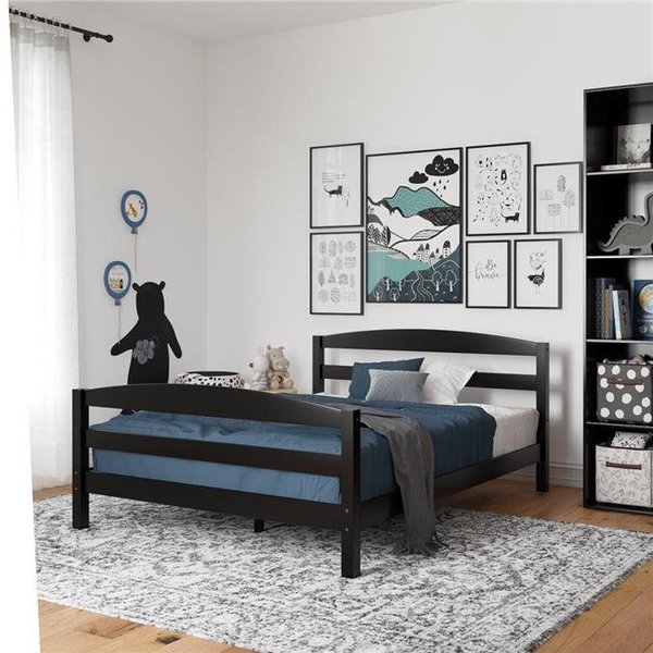 Dorel Living Dorel Living DE59130 Palm Bay Wood Bedroom Furniture Full Size Frame; Black DE59130
